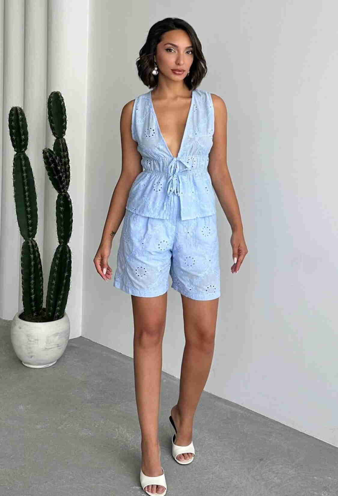 Bermuda Mid Waist Tie Shorts - Brand: Topshow - Women & Kids, Baby Clothes Wholesale - TheBS Women