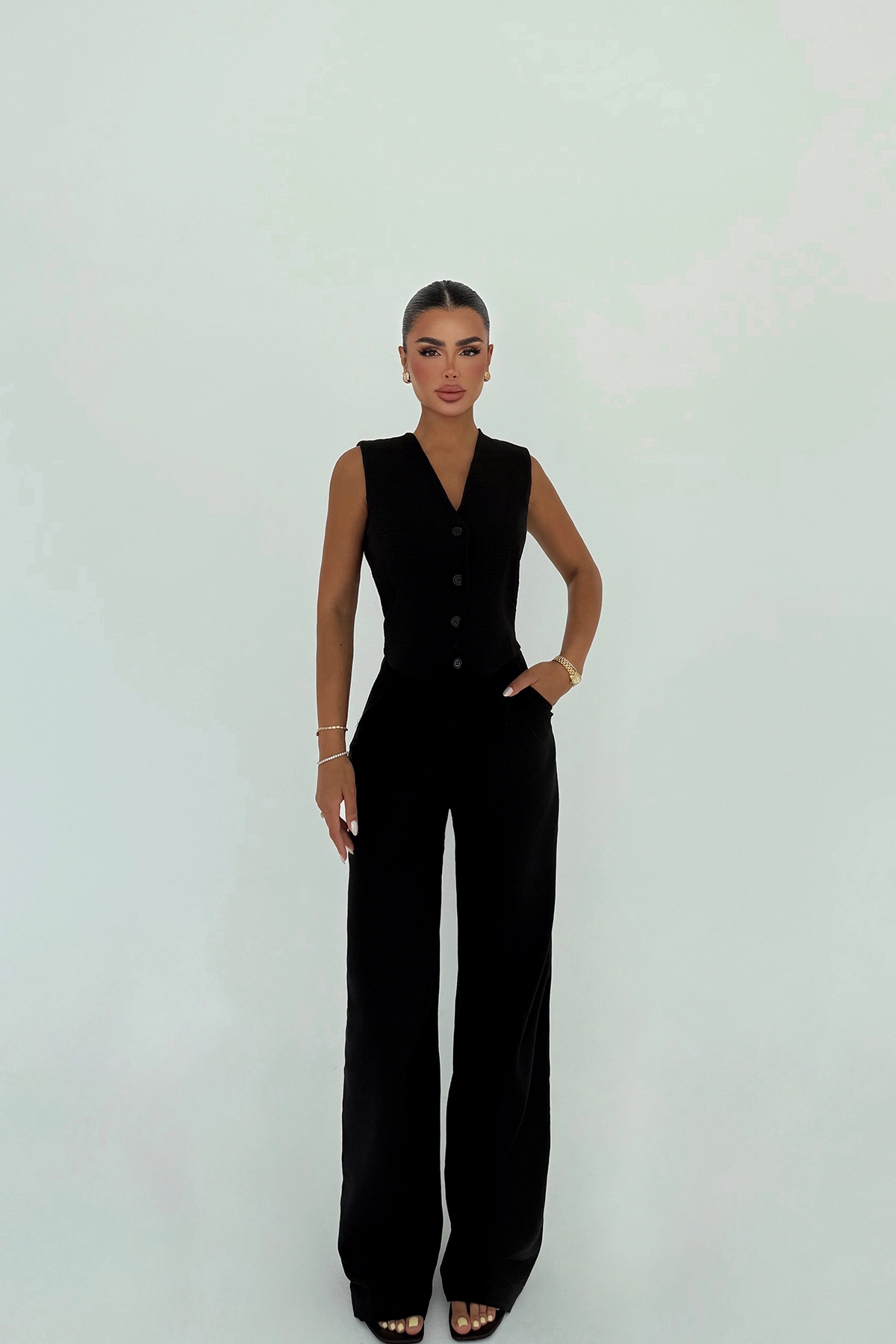 Formal Elegant Suit With Palazzo Pants - Producer: EYYO ATELIER - Wholesale Women Clothes - TheBS Women