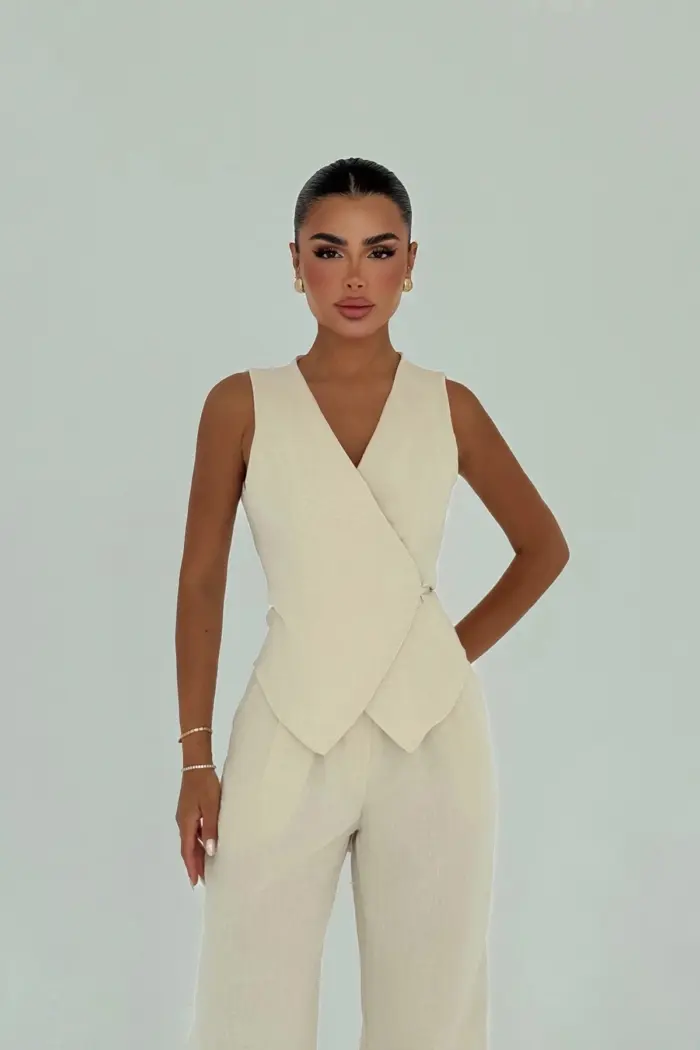 Elegant Beige Suit For Work And Evening - Producer: EYYO ATELIER - Wholesale Women Clothes - TheBS Women