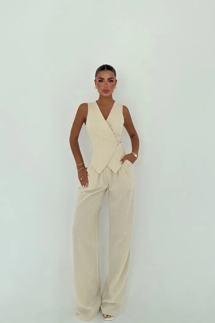 Elegant Beige Suit For Work And Evening - Producer: EYYO ATELIER - Wholesale Women Clothes - TheBS Women