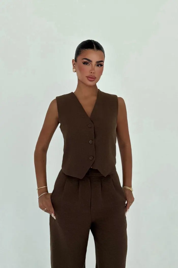 Formal Elegant Suit With Wide Leg Palazzo Pants - Producer: EYYO ATELIER - Wholesale Women Clothes - TheBS Women