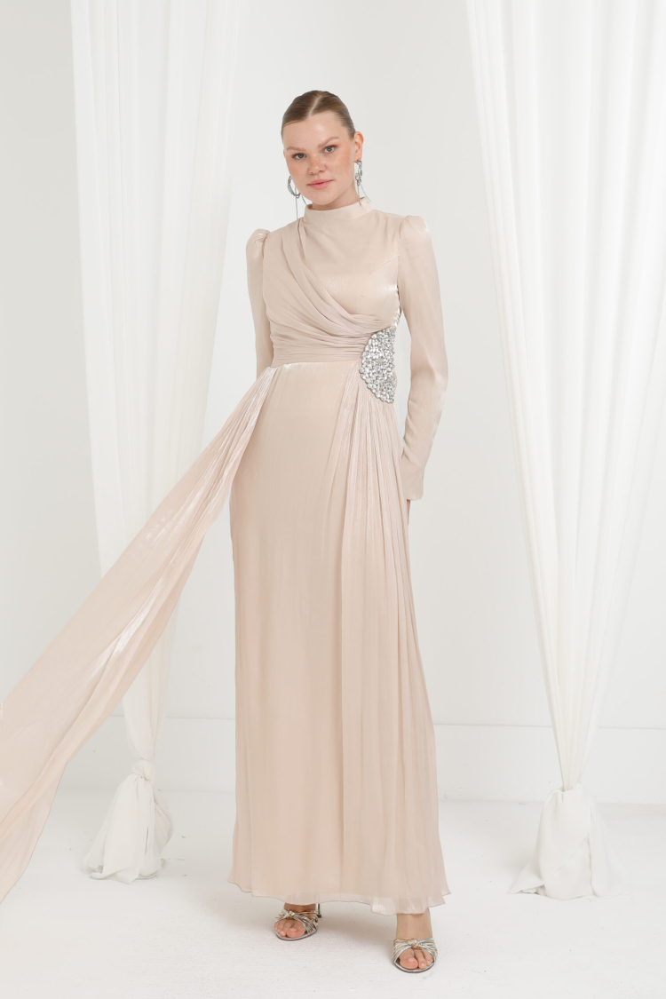 Wrap Dress With Sequined High Neck For Formal Events - Brand: Puane - Women & Kids, Baby Clothes Wholesale - TheBS Women