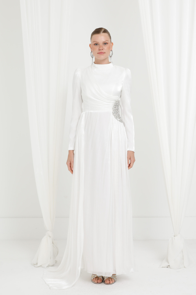 White Elegant Fit And Flare Dress - Brand: Puane - Women & Kids, Baby Clothes Wholesale - TheBS Women