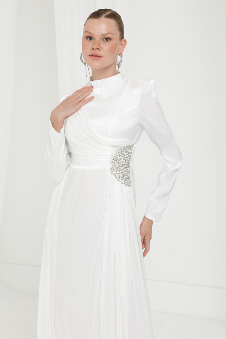 White Elegant Fit And Flare Dress - Brand: Puane - Women & Kids, Baby Clothes Wholesale - TheBS Women