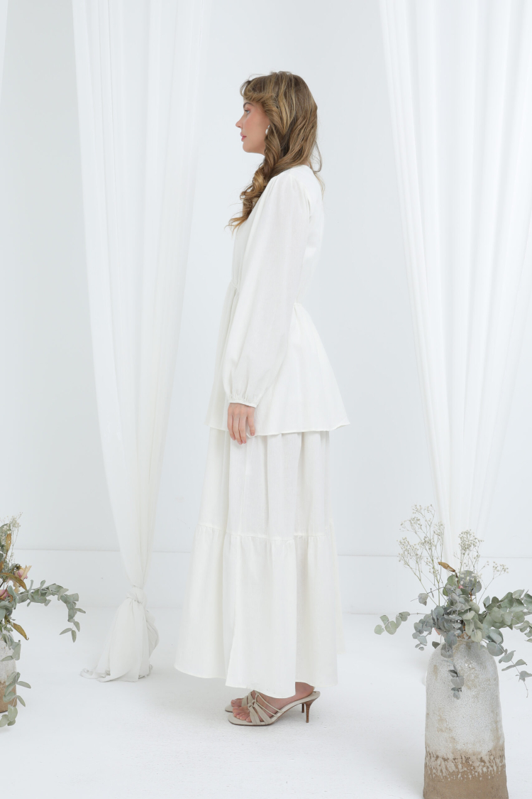 White Modest Boho Elegant Maxi Dress - Brand: Puane - Women & Kids, Baby Clothes Wholesale - TheBS Women