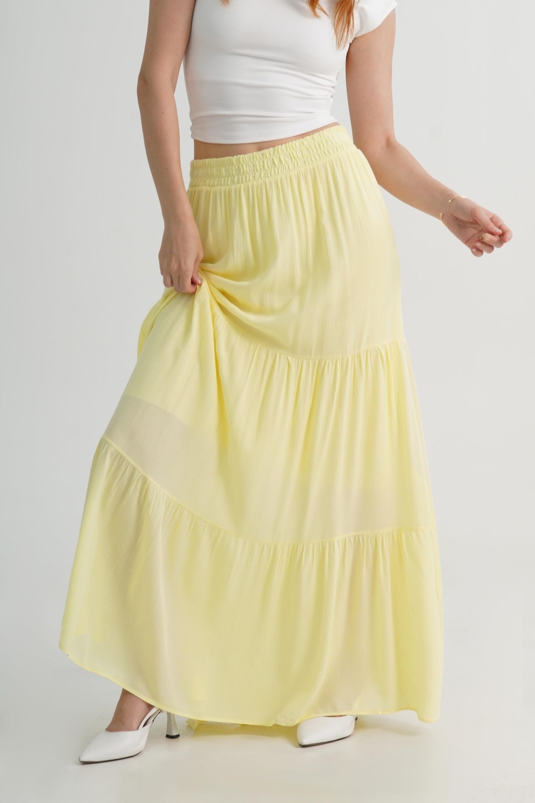 Layered Maxi Skirt With Mid Waist - Brand: Lustrin - Women & Kids, Baby Clothes Wholesale - TheBS Women