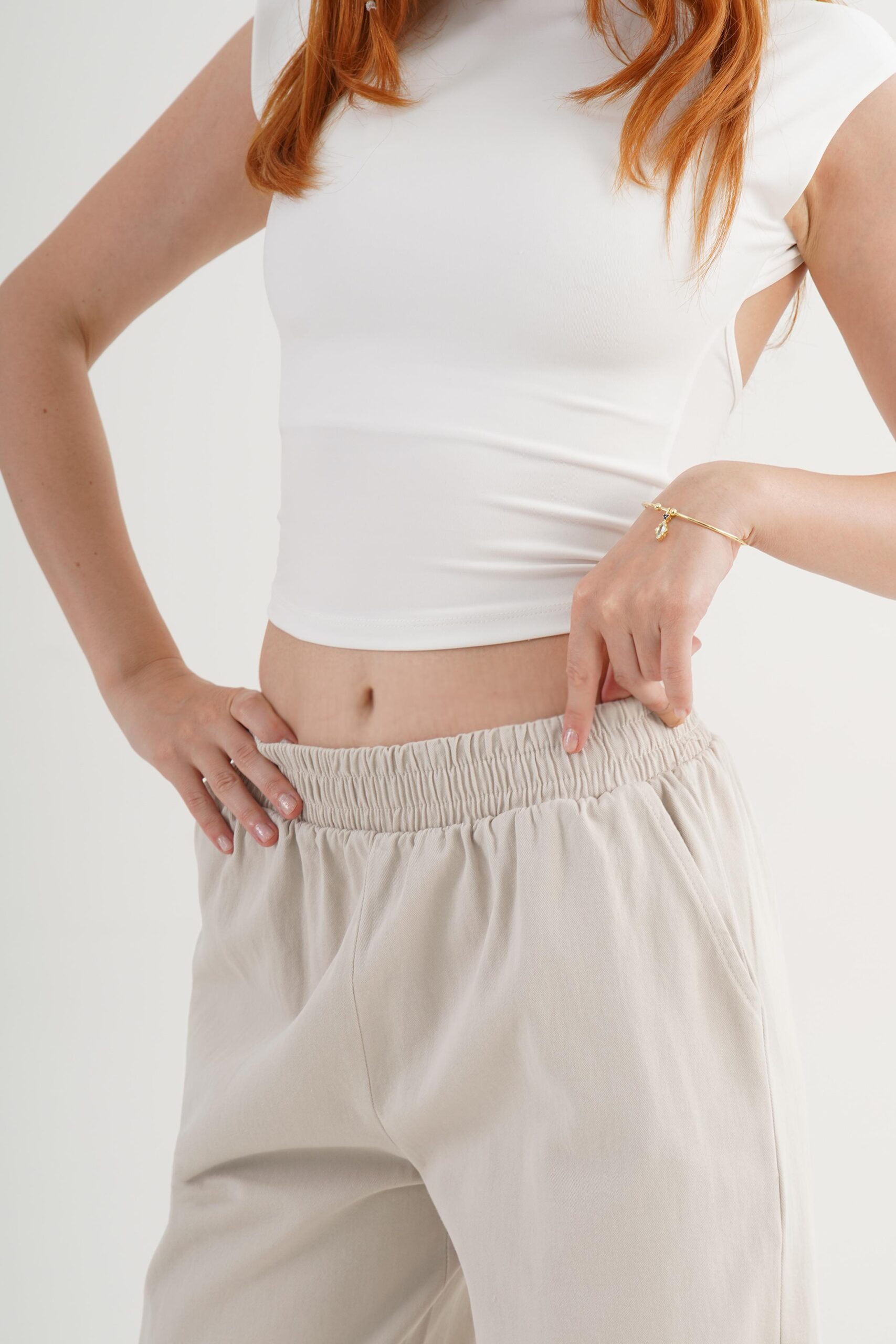 Beige Palazzo Pants With Wide Leg And Slant Pockets – Brand: Lustrin – Women & Kids, Baby Clothes Wholesale – TheBS Women