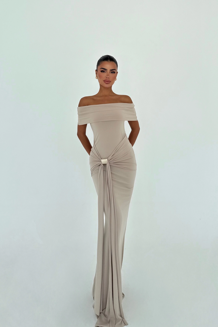 ElegantSheath Dress With Off Shoulder Neck - Producer: EYYO ATELIER - Wholesale Women Clothes - TheBS Women