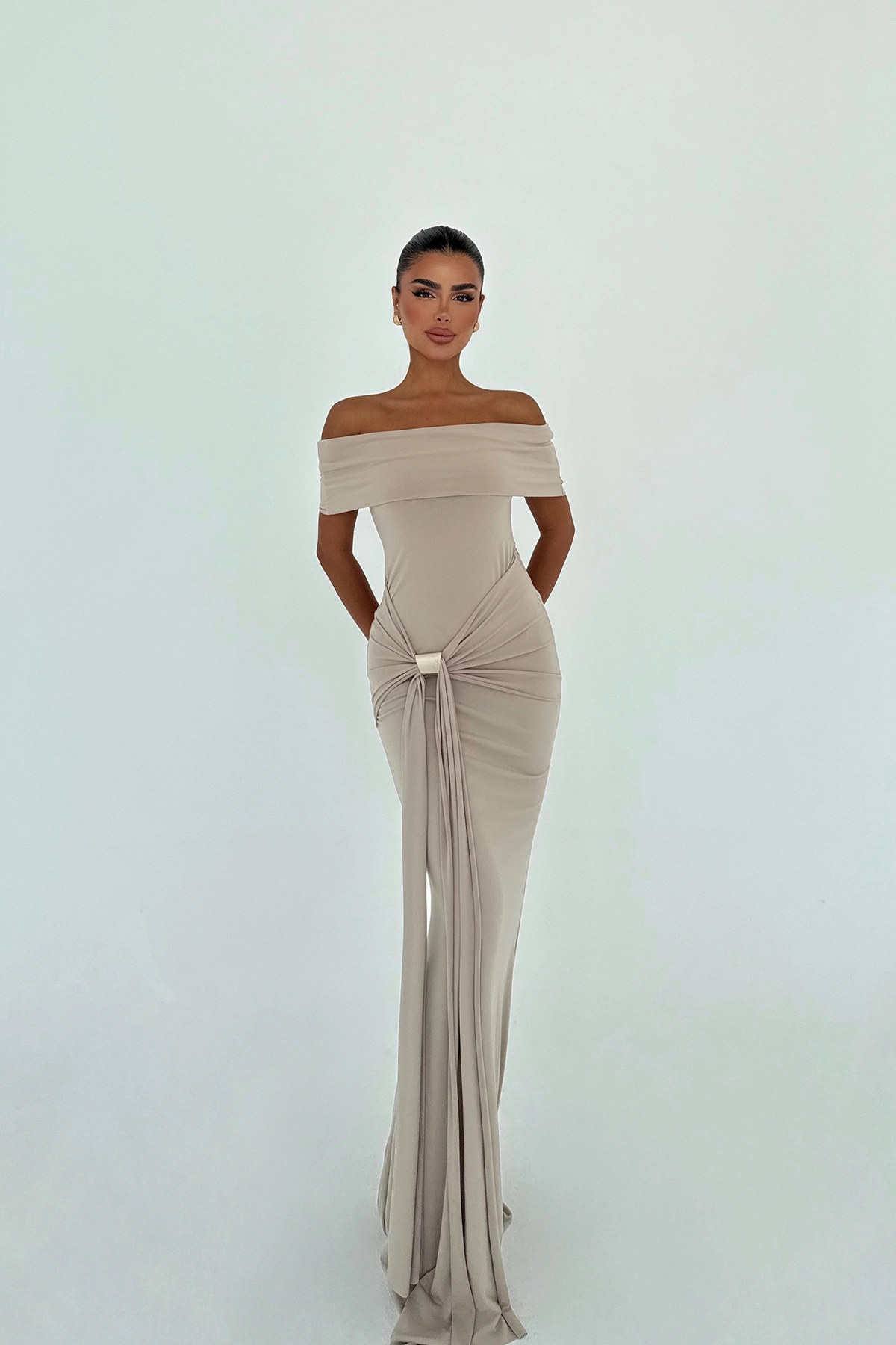 ElegantSheath Dress With Off Shoulder Neck - Producer: EYYO ATELIER - Wholesale Women Clothes - TheBS Women