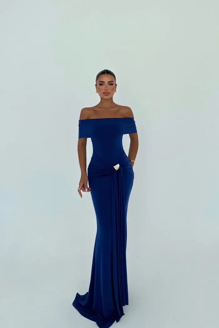 NavyAllayia Long Dress - Producer: EYYO ATELIER - Wholesale Women Clothes - TheBS Women