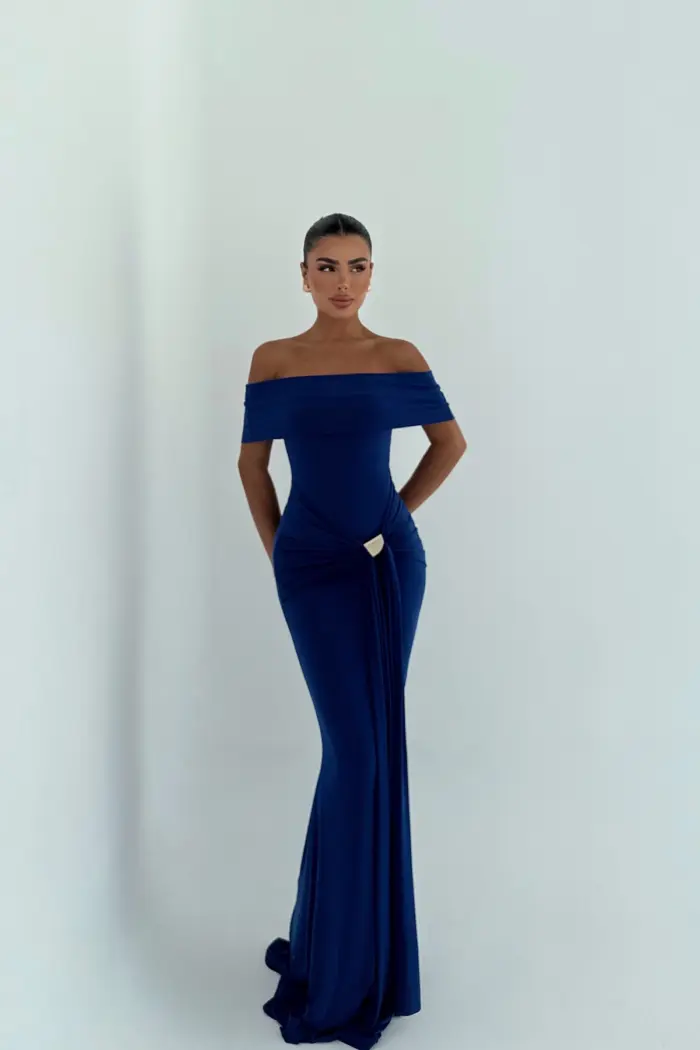 NavyAllayia Long Dress - Producer: EYYO ATELIER - Wholesale Women Clothes - TheBS Women