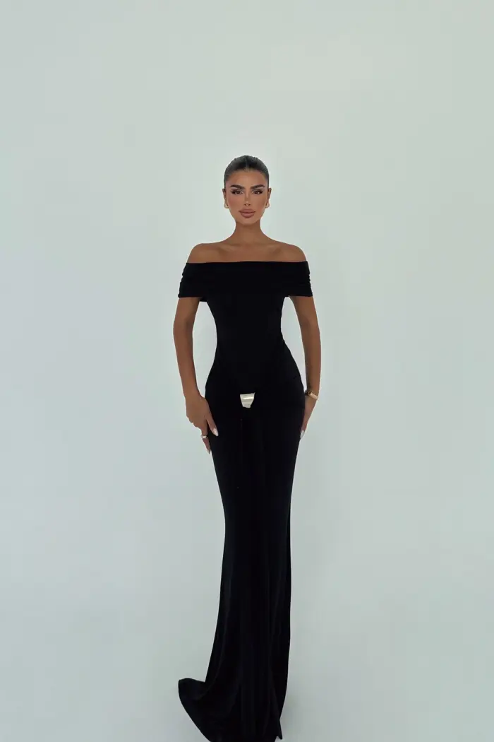Glamorous Sheath Dress With Off Shoulder Neck - Producer: EYYO ATELIER - Wholesale Women Clothes - TheBS Women
