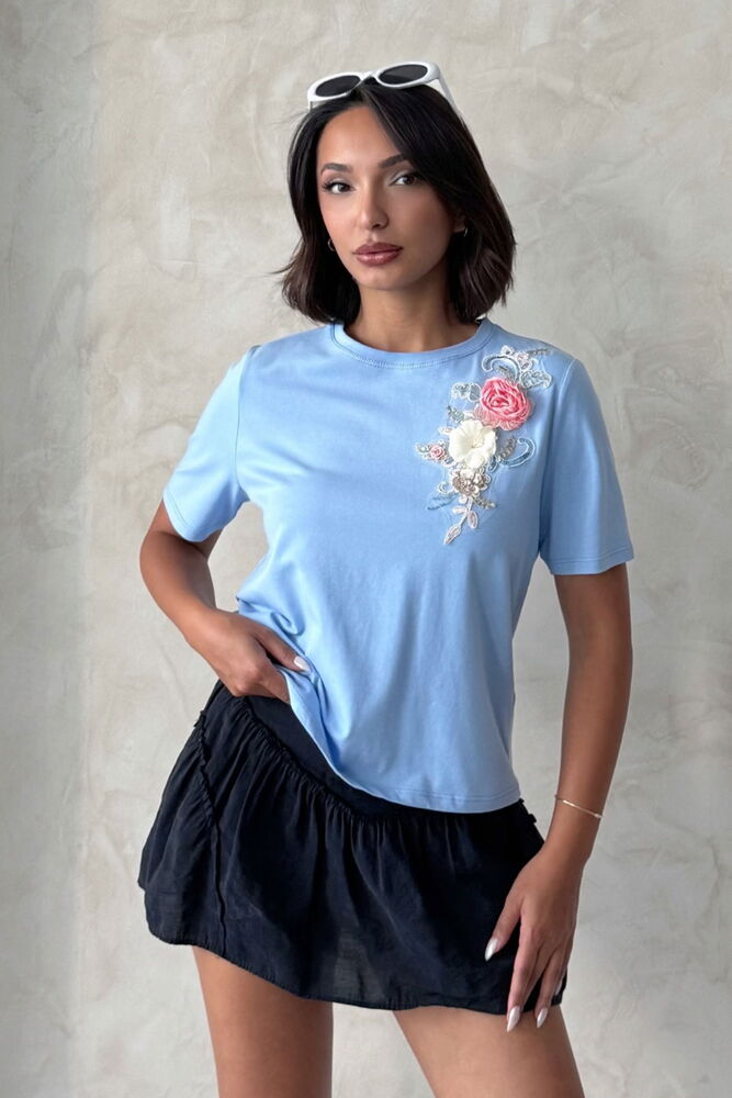 Floral Casual Blouse With Short Sleeves - Producer: Topshow - Wholesale Women Clothes - TheBS Women