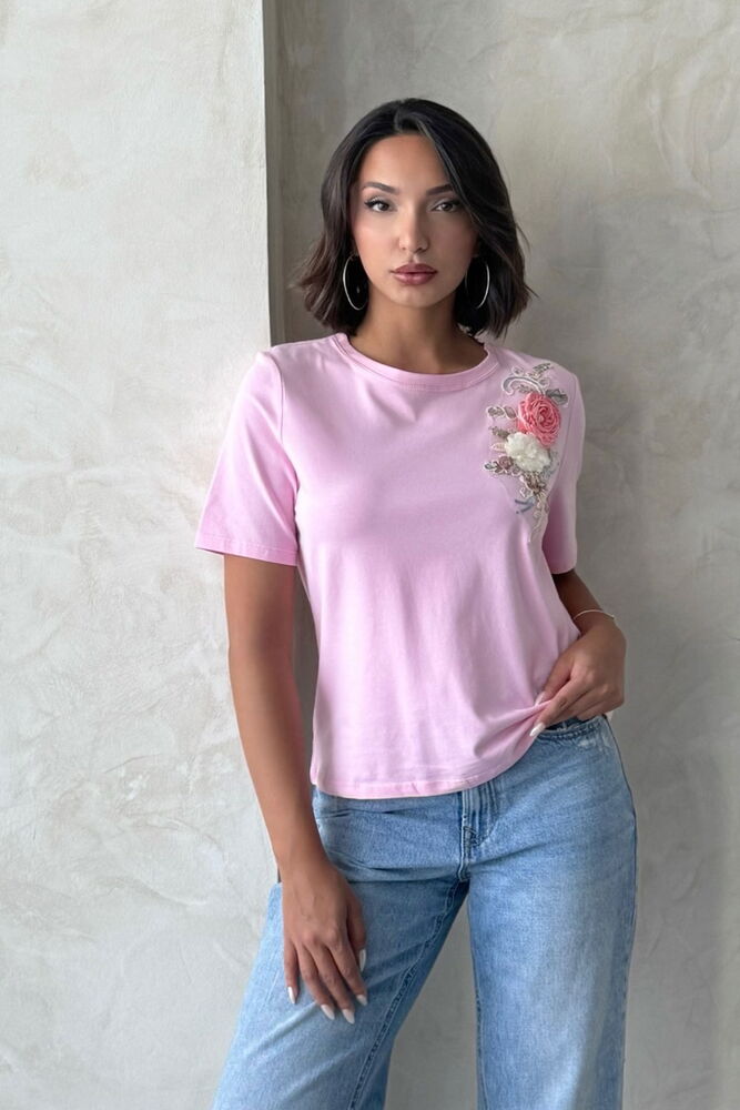 Floral Casual Blouse With Short Sleeves - Producer: Topshow - Wholesale Women Clothes - TheBS Women