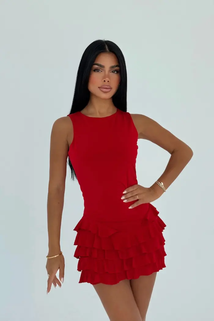 Naia Ruffle Dress - Producer: EYYO ATELIER - Wholesale Women Clothes - TheBS Women