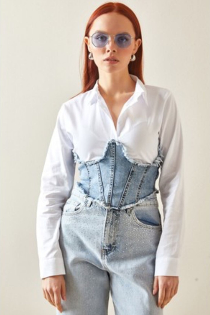 White Slim Fit Streetwear Shirt - Producer: My Jest Fashion - Wholesale Women Clothes - TheBS Women