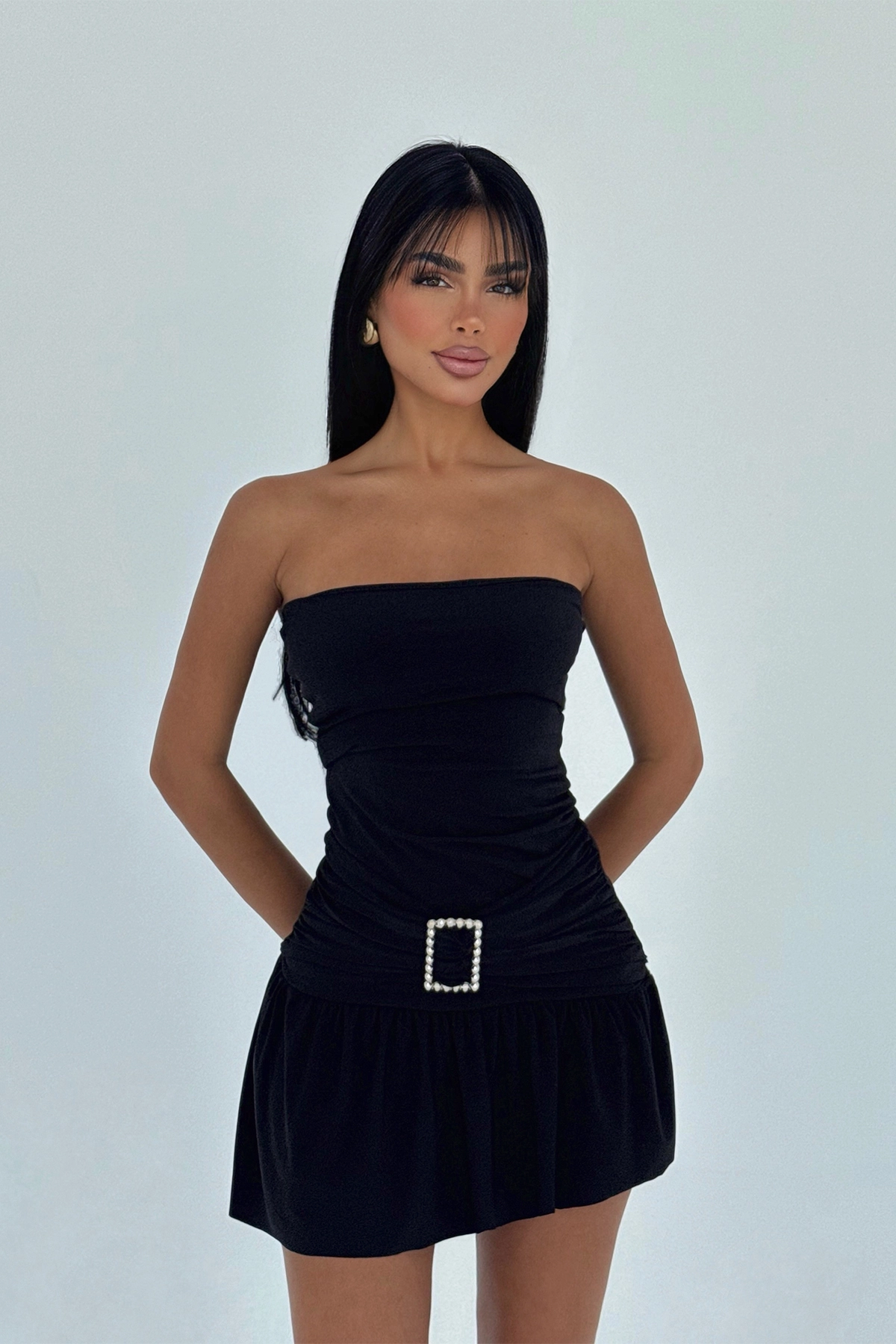 Sexy Elegant Strapless Mini Slip Dress With Cap Sleeve - Brand: EYYO ATELIER - Women & Kids, Baby Clothes Wholesale - TheBS Women