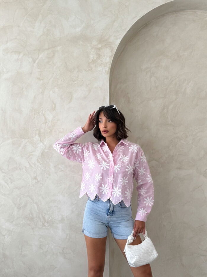 Pink Boho Floral Buttoned Shirt - Producer: Topshow - Wholesale Women Clothes - TheBS Women