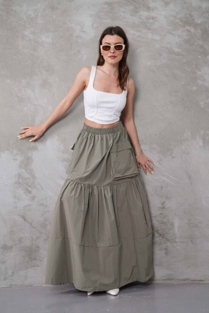 Layered Maxi Skirt With Flap Pockets - Producer: My Jest Fashion - Wholesale Women Clothes - TheBS Women
