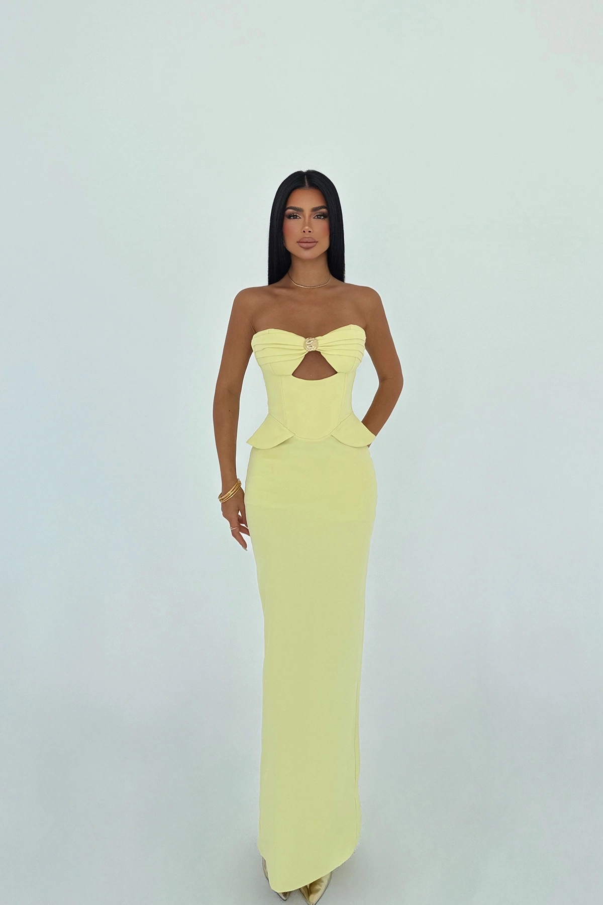 Strapless Bodycon Dress With Cap Sleeves - Brand: EYYO ATELIER - Women & Kids, Baby Clothes Wholesale - TheBS Women