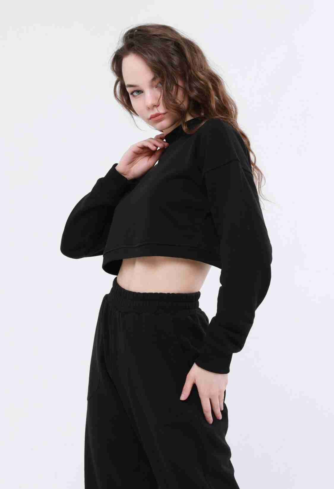 Cross Sweatshirt In Black - Brand: Evable - Women & Kids, Baby Clothes Wholesale - TheBS Women