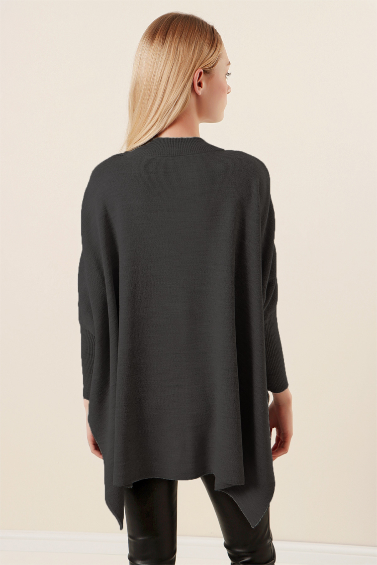Poncho Sweater - Anthracite - Brand: Bigdart - Women & Kids, Baby Clothes Wholesale - TheBS Women