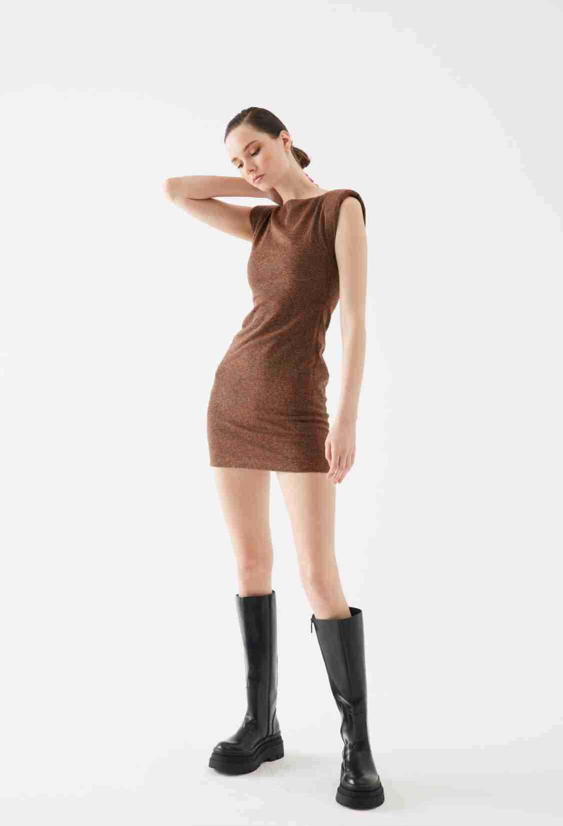 PaddedKnitwear Mini Dress - Brand: Juste - Women & Kids, Baby Clothes Wholesale - TheBS Women