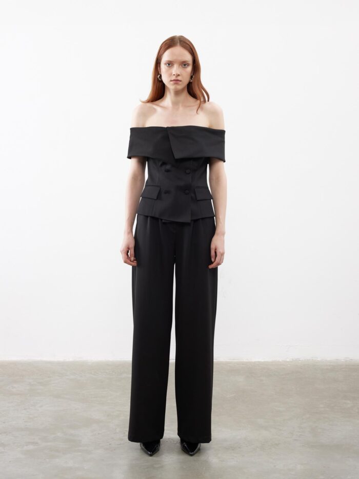 Pleat Detailed Palazzo Trousers - Producer: Juste - Wholesale Women Clothes - TheBS Women