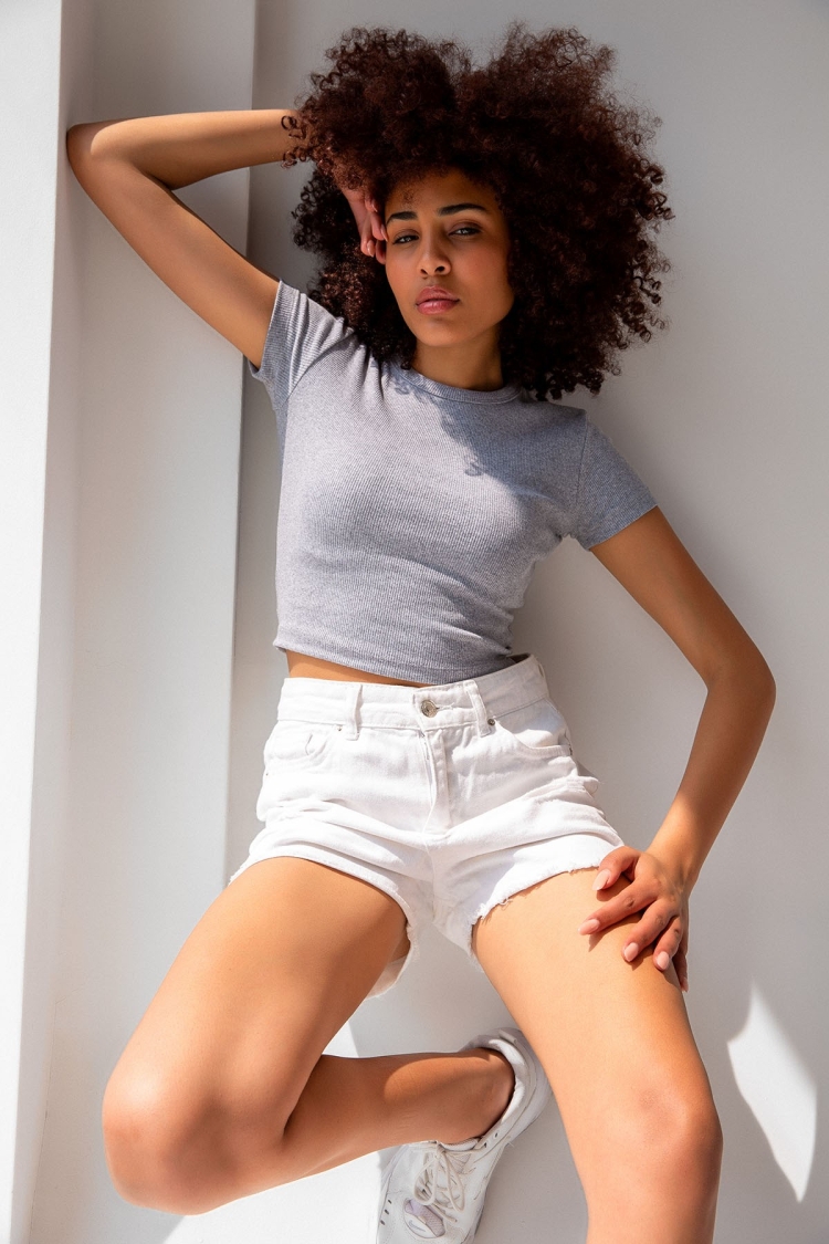 Ribbed Crew Neck Basic T-shirt - Brand: la & vetta - Women & Kids, Baby Clothes Wholesale - TheBS Women