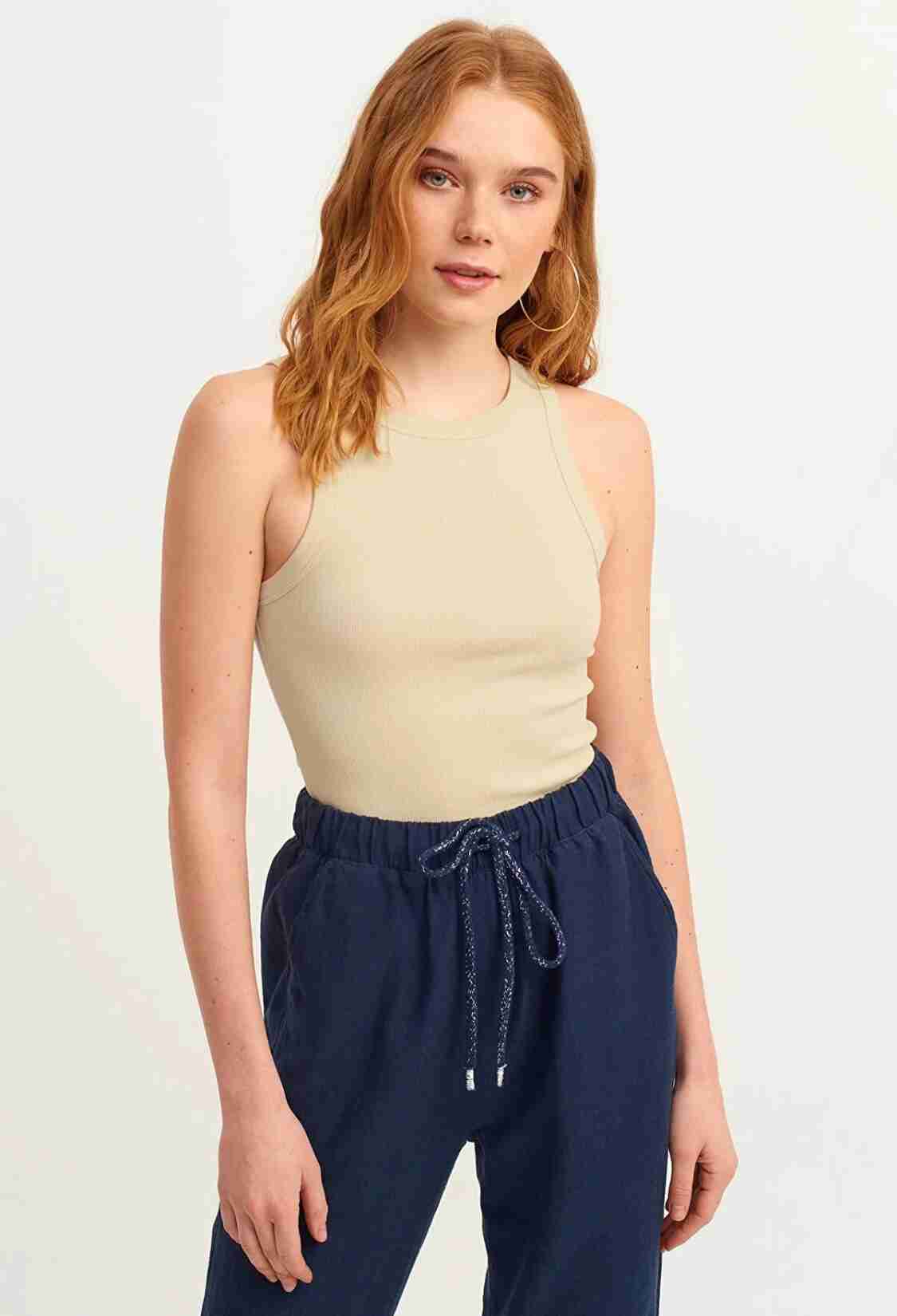 Ribbed Halter Neck Knitted Undershirt - Brand: la & vetta - Women & Kids, Baby Clothes Wholesale - TheBS Women