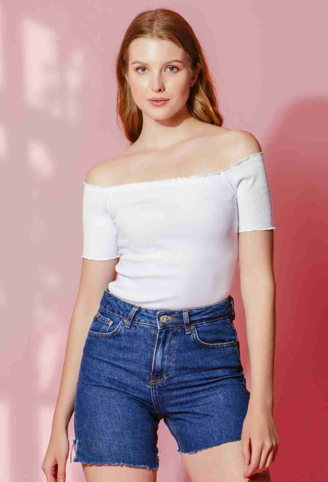 Knitted Carmen Collar Crop Blouse - Brand: la & vetta - Women & Kids, Baby Clothes Wholesale - TheBS Women