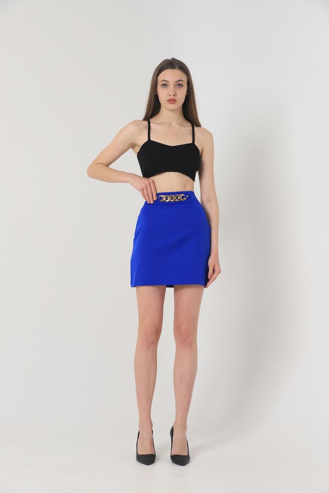 Above Knee Skirt With Waist Chain - Saks - Producer: Topshow - Wholesale Women Clothes - TheBS Women