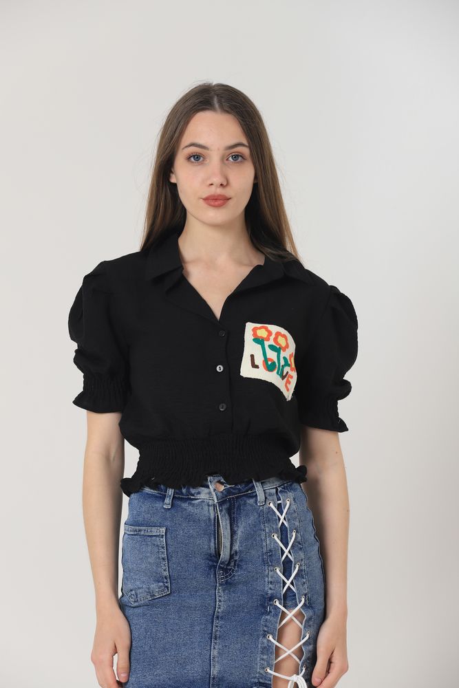 Pocket Embroidered Shirt - Producer: Topshow - Wholesale Women Clothes - TheBS Women