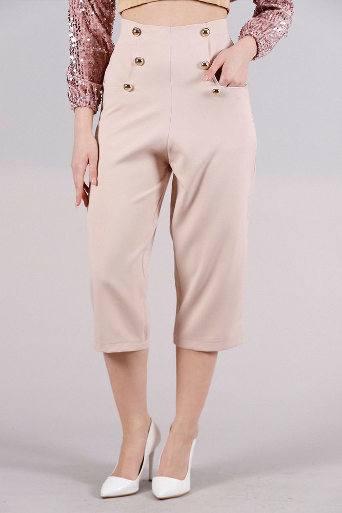 Powder F-996 Ornamental Buttoned L Pocket Casual Trousers - Producer: Topshow - Wholesale Women Clothes - TheBS Women