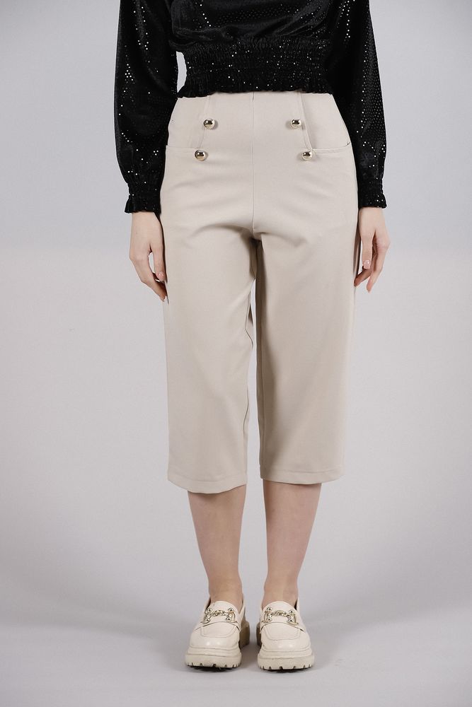 Casual Trousers With Decorative Buttons And Pockets - Light - Producer: Topshow - Wholesale Women Clothes - TheBS Women