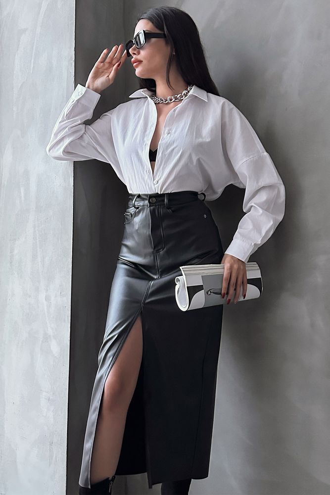 F 1569 Leather Skirt - Producer: Topshow - Wholesale Women Clothes - TheBS Women