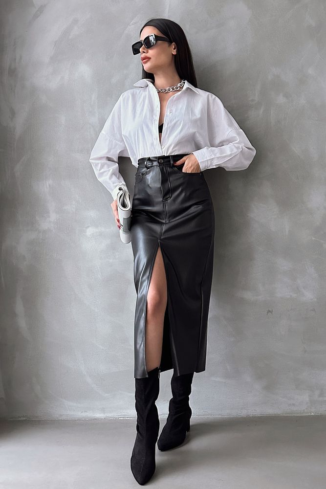 F 1569 Leather Skirt - Producer: Topshow - Wholesale Women Clothes - TheBS Women