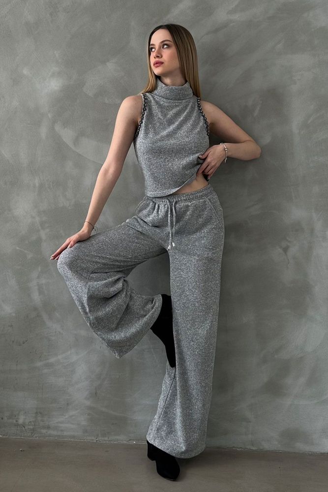 Gray Knitwear Trousers - Producer: Topshow - Wholesale Women Clothes - TheBS Women