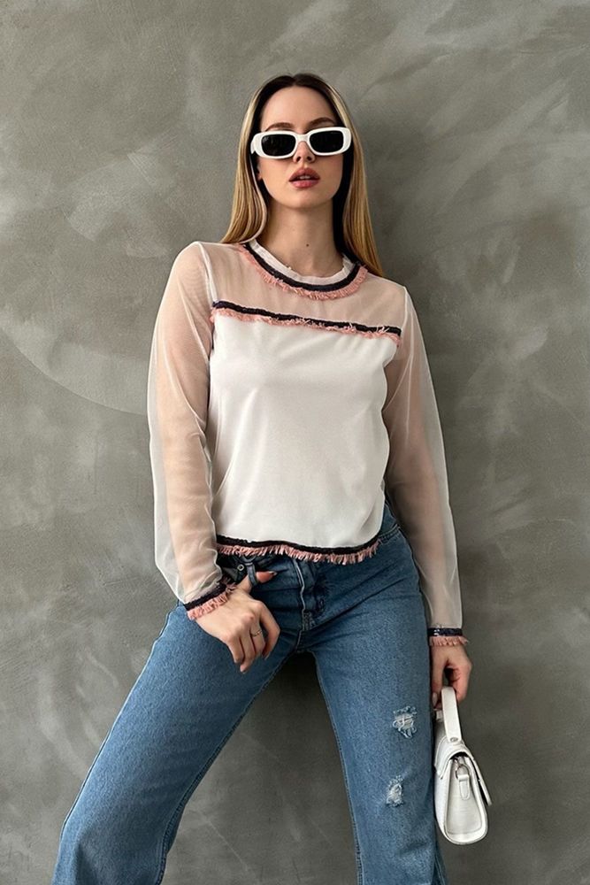 Tulle Detailed Blouse - Producer: Topshow - Wholesale Women Clothes - TheBS Women