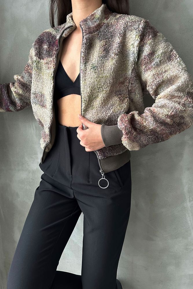 Camouflage Patterned Plush Coat - Producer: Topshow - Wholesale Women Clothes - TheBS Women