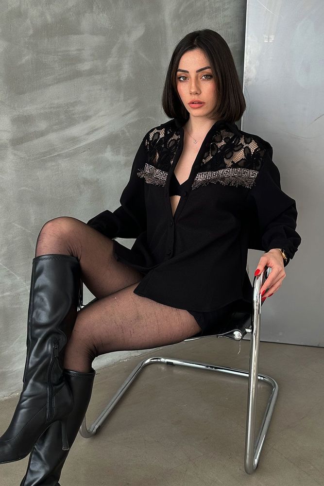 Lace Detailed Shirt - Producer: Topshow - Wholesale Women Clothes - TheBS Women