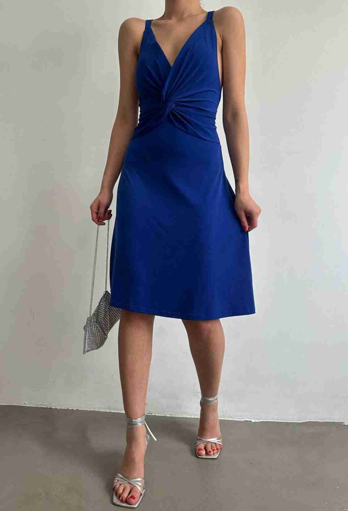 Saks Strap V-Neck Above Knee Dress - Brand: Topshow - Women & Kids, Baby Clothes Wholesale - TheBS Women