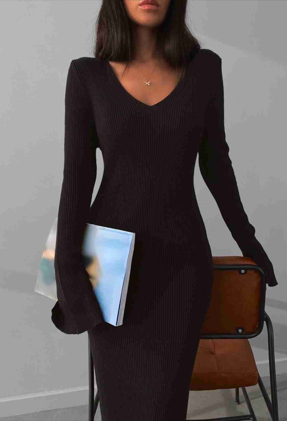 Slit Knitwear Dress - Brand: My Fashion - Women & Kids, Baby Clothes Wholesale - TheBS Women