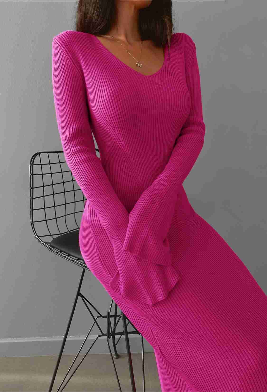 Slit Knitwear Dress - Brand: My Fashion - Women & Kids, Baby Clothes Wholesale - TheBS Women