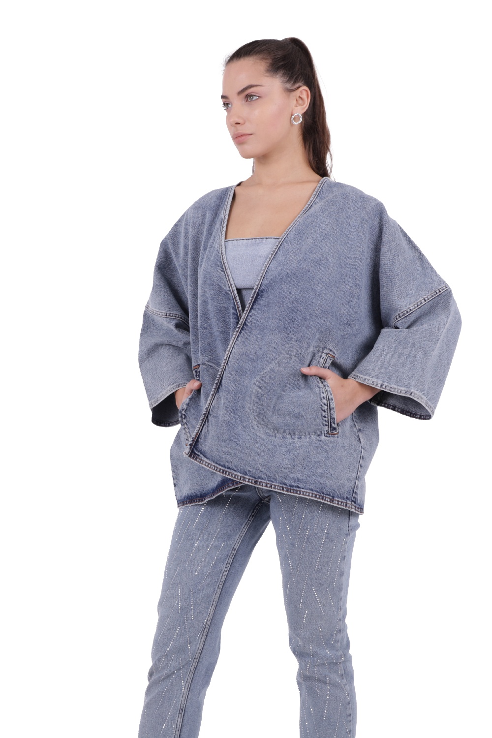 Denim Kimono - Light Blue - Brand: XLove - Women & Kids, Baby Clothes Wholesale - TheBS Women
