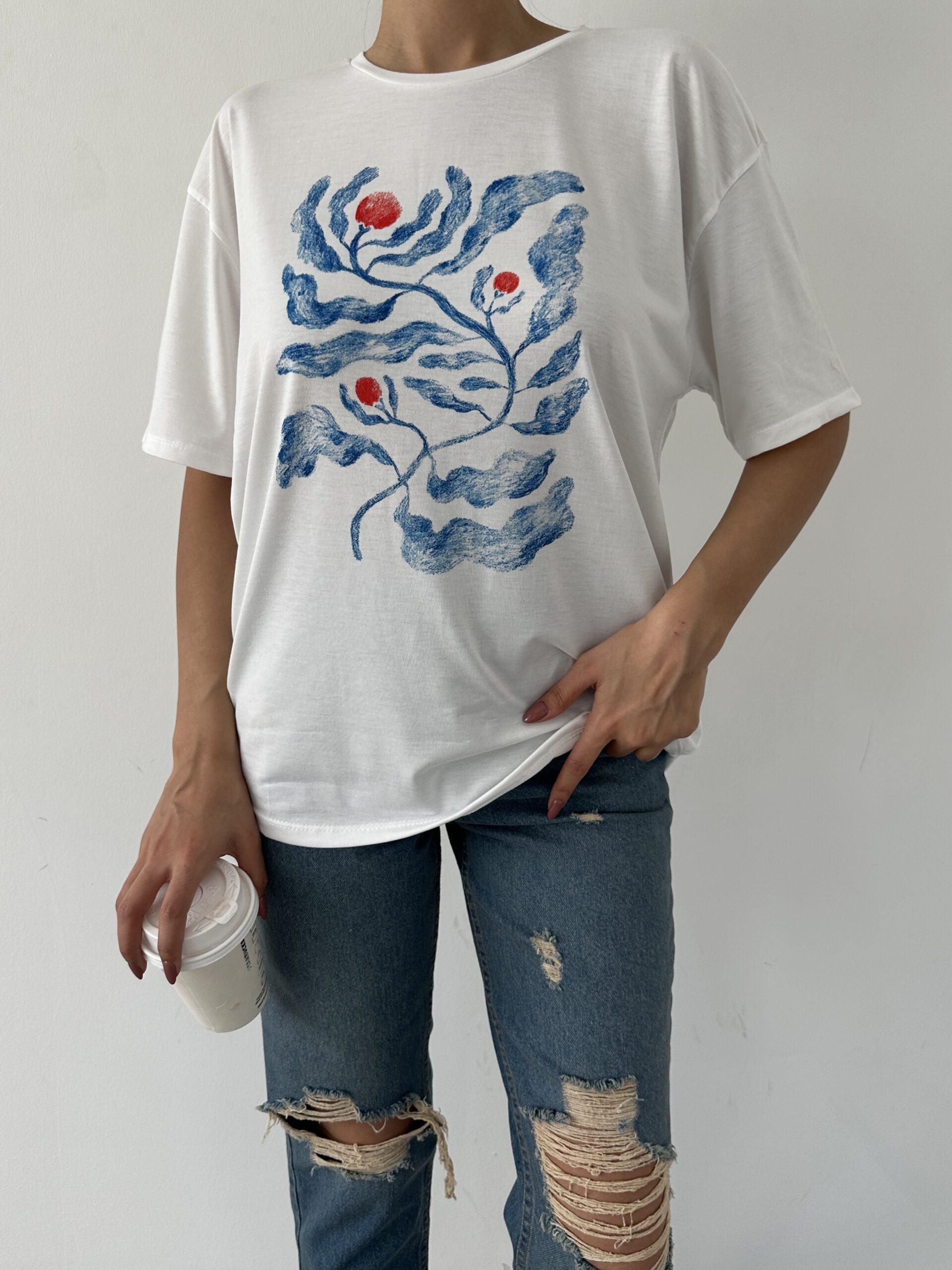 Printed Basic T-shirt - Brand: Fiori - Women & Kids, Baby Clothes Wholesale - TheBS Women