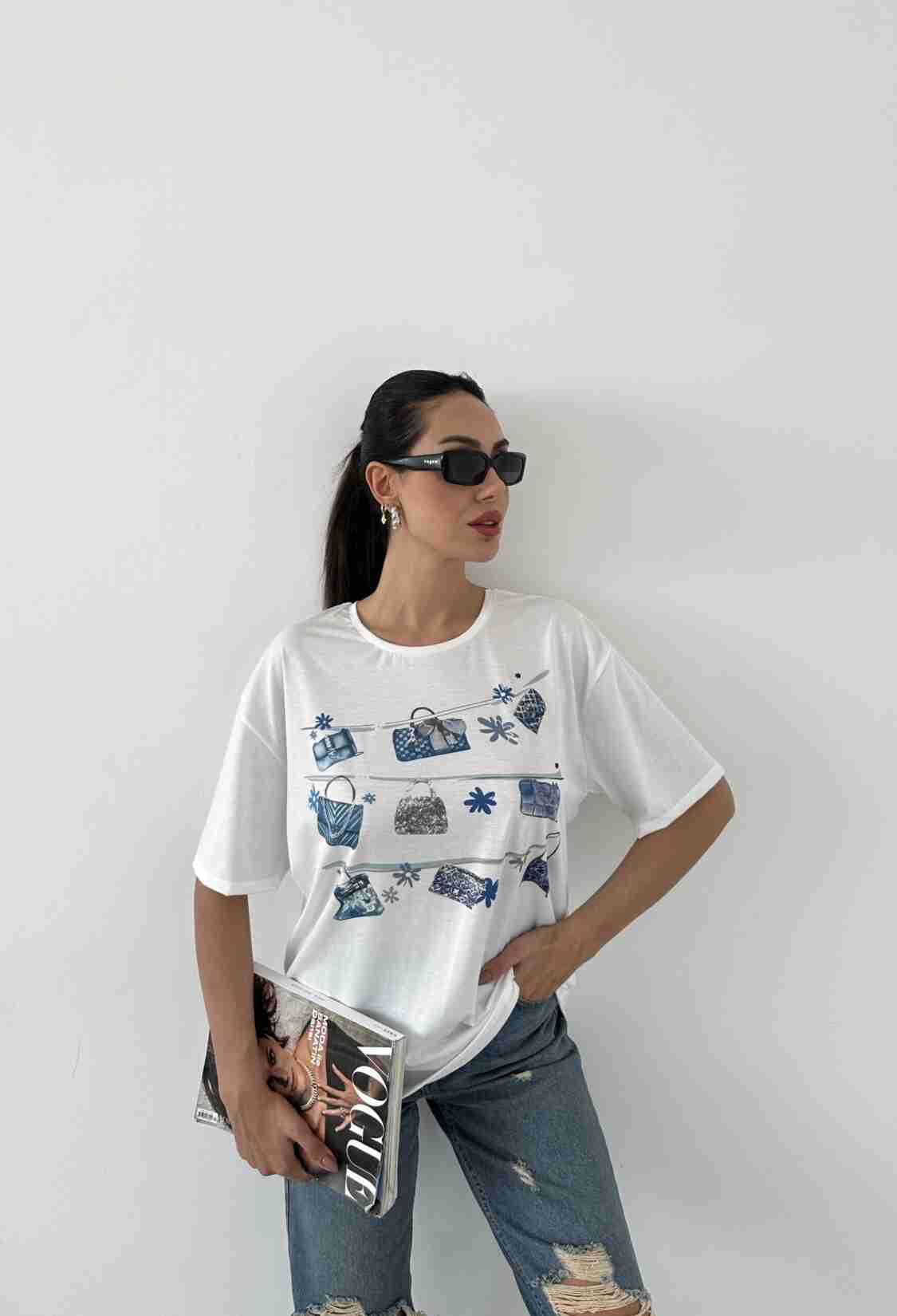Printed Basic T-shirt - Brand: Fiori - Women & Kids, Baby Clothes Wholesale - TheBS Women
