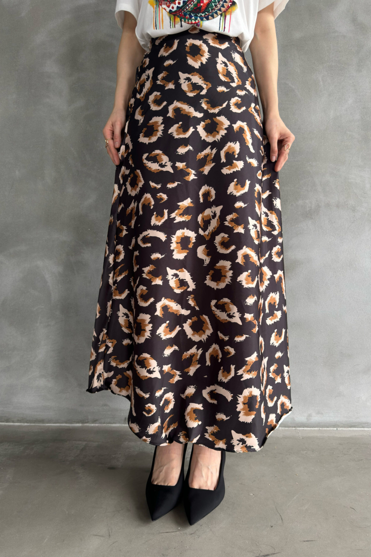 Maxi Length Patterned Satin Skirt - Brand: Fiori - Women & Kids, Baby Clothes Wholesale - TheBS Women