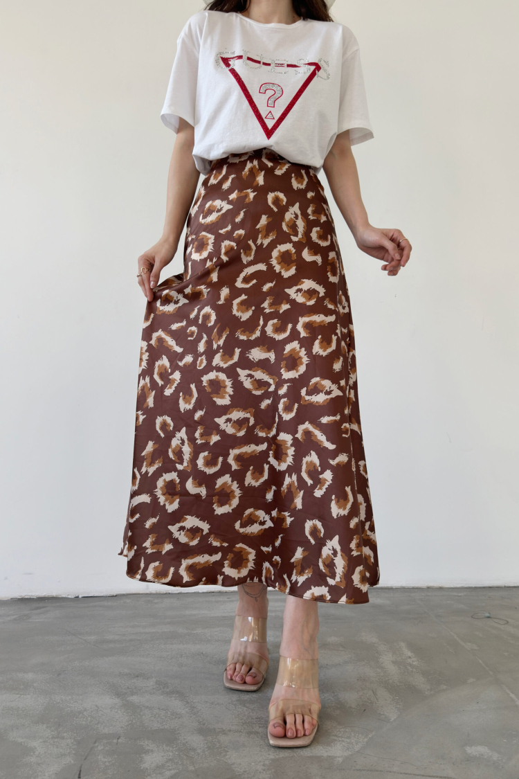Maxi Length Patterned Satin Skirt - Brand: Fiori - Women & Kids, Baby Clothes Wholesale - TheBS Women