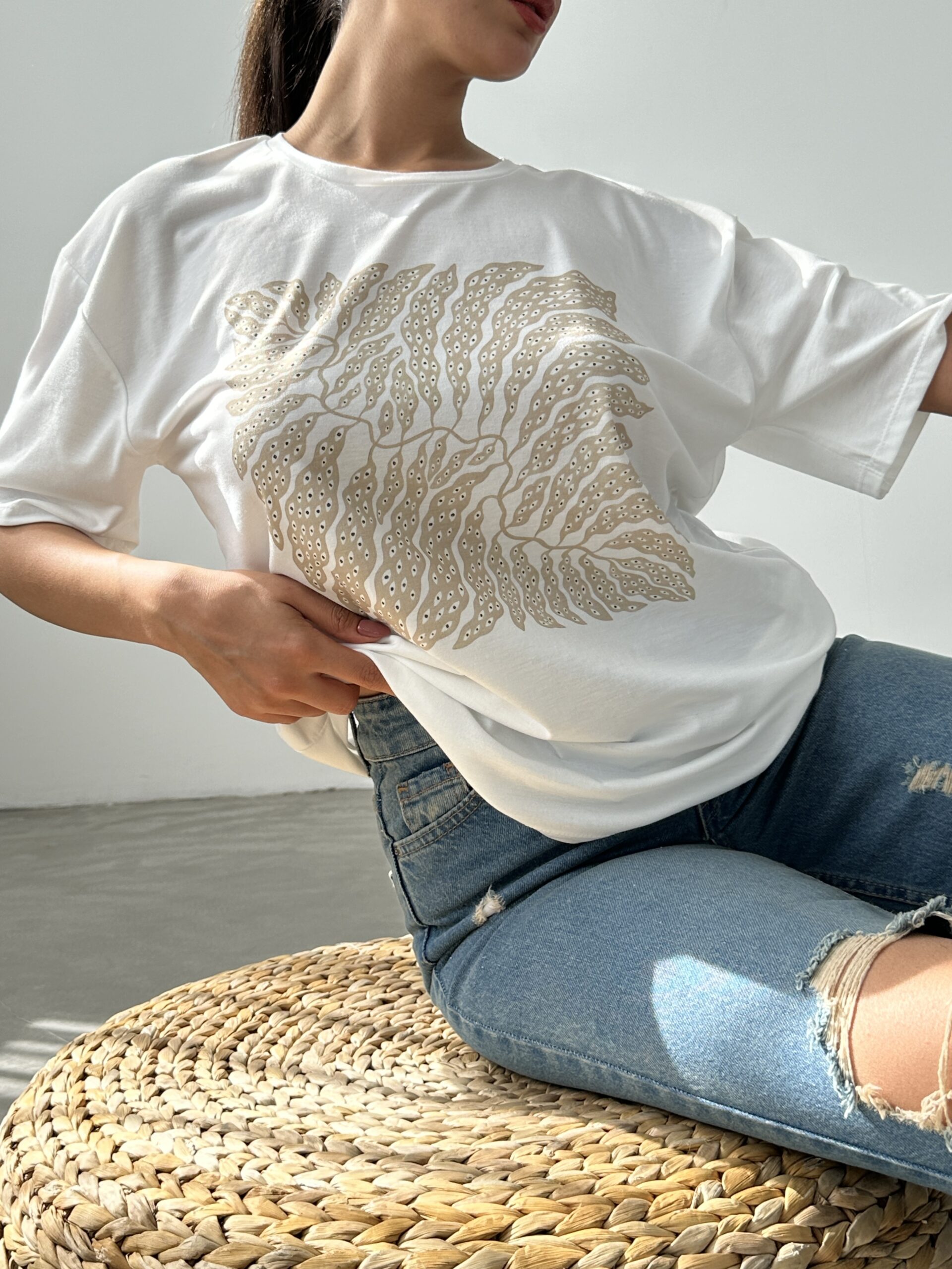 Printed Basic T-shirt - Brand: Fiori - Women & Kids, Baby Clothes Wholesale - TheBS Women